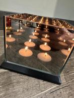 2x Waxinelichthouder spiegelglas,1x gewone Waxinelichthouder, Ophalen, Zwart, Zo goed als nieuw, Metaal