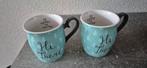 2 Hema mokken met tekst, Ophalen of Verzenden, Gebruikt, Aardewerk