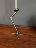 Bronzen Kandelaar in de Vorm van een Kraanvogel, Ophalen of Verzenden, Zo goed als nieuw, Bruin, Brons of Koper