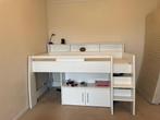 Half-hoog bed, Ophalen, 90 cm, Eenpersoons, Wit