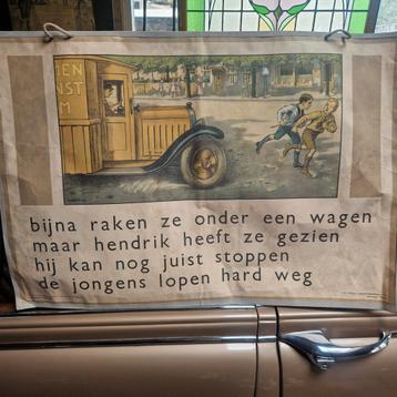 Antieke schoolplaat 1920 beschikbaar voor biedingen