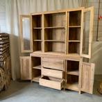 Servieskast - 4 deuren - massief teak - 150 cm - TTM Wonen, Huis en Inrichting, Kasten | Buffetkasten, 200 cm of meer, Www.ttmwonen.nl