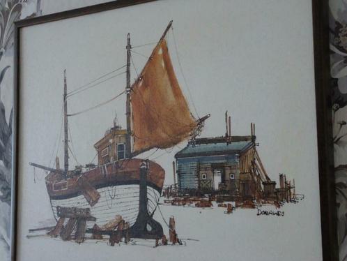 Nautisch handgeschilderd lijstje en vuurtorens geborduurd., Huis en Inrichting, Woonaccessoires | Wanddecoraties, Nieuw, Ophalen of Verzenden