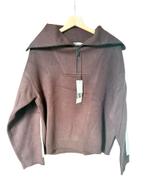 Bruine tricot trui met rits en kraag ZARA nieuw met kaartjr, Kleding | Dames, Truien en Vesten, Bruin, Zara, Nieuw, Ophalen of Verzenden