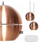 retro rustieke hanglamp koperkleurige gedeelde bol (Slice), Ophalen of Verzenden, Zo goed als nieuw, Metaal, Minder dan 50 cm