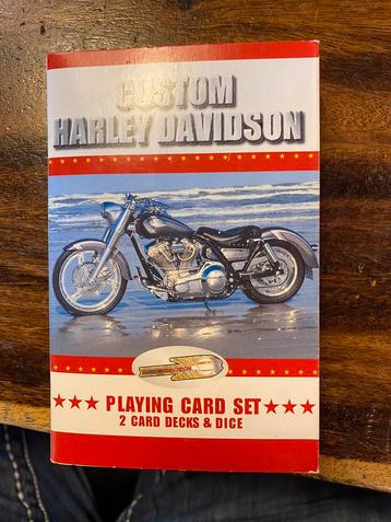 Harley Davidson Custom,playing card set & dice,nieuw beschikbaar voor biedingen