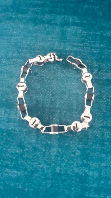 Schakel Armband met rubberen rondjes en stalen schakels FIBO beschikbaar voor biedingen