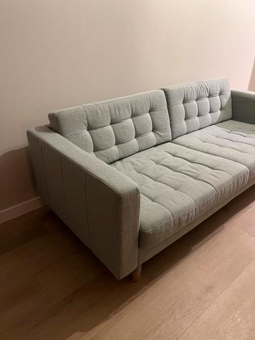 Mooie Ikea Landskrona 3 zitsbank Gunnared lichtgroen/hout - afbeelding 2