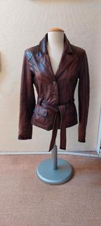 Saki leren jasje maat 36, Kleding | Dames, Jasjes, Kostuums en Pakken, Bruin, Ophalen of Verzenden, Jasje, Maat 36 (S)