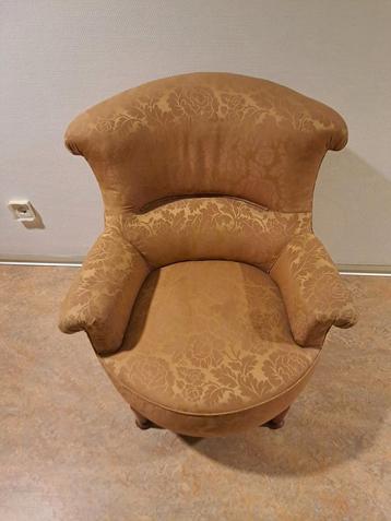 Super leuke fauteuil brons/goud motief  beschikbaar voor biedingen