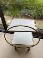 Koffie- whiskey serveertafel goud - wit marmer, Ophalen, Zo goed als nieuw, 25 tot 50 cm, Minder dan 100 cm