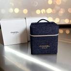 Chanel beauté tweed vanity case ORIGINEEL travel toilettas, Ophalen of Verzenden, Nieuw, Blauw, Dame