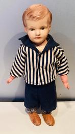 Oud papier mache & houten popje ca 1940’s,kleding origineel, Ophalen