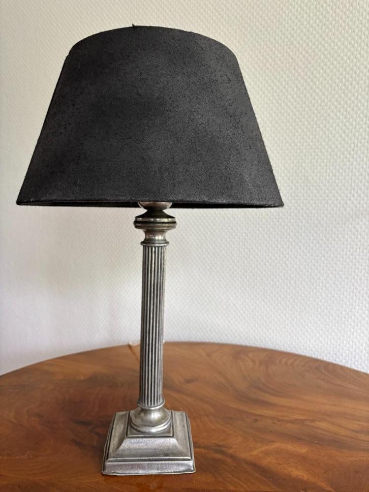 Tinnen lampvoet met kap – 48 cm - Kurz Edeltin., Antiek en Kunst, Antiek | Lampen, Ophalen of Verzenden