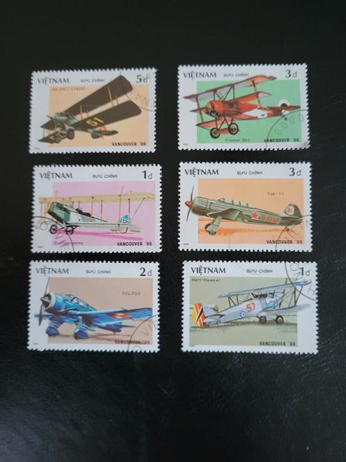 Vietnam Postzegels - Vliegtuigen - Vancouver '86, Postzegels en Munten, Postzegels | Thematische zegels, Gestempeld, Vliegtuigen