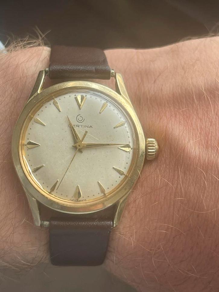 Horloge Certina 14k verguld op staal – Antiek Horloge, Antiek en Kunst, Antiek | Klokken, Ophalen of Verzenden