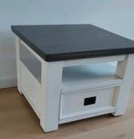 Set van twee salontafels 60 x 60 x 45 wit met greywash blad, Ophalen, Gebruikt, 50 tot 100 cm, 50 tot 100 cm