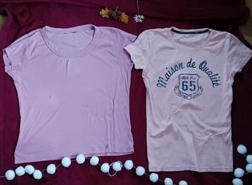 2 roze t-shirts beschikbaar voor biedingen