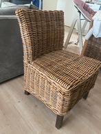 4 rieten brocante eettafel stoelen, Ophalen, Gebruikt, Overige kleuren, Riet of Rotan