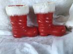 2 rode kerstmanlaarsjes. Plastic. Spaarpot, Diversen, Kerst, Ophalen of Verzenden