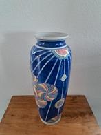 Vintage Chinese vaas blauwe-wit zon/bliksem/parasolmotieven, Ophalen of Verzenden
