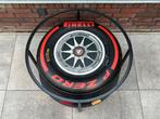 Formule 1 band salontafel / bijzet tafel, Metaal of Aluminium, Rond, 55 tot 75 cm, Zo goed als nieuw