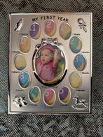 Zilverkleurige fotolijst baby eerste jaar (3x), Ophalen of Verzenden, Nieuw, Wanddecoratie