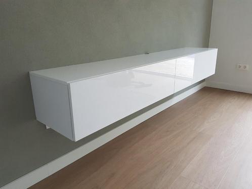 Compleet hoogglans wit zwevend tv-meubel 200 cm breed NIEUW, Huis en Inrichting, Kasten | Televisiemeubels, Nieuw, Minder dan 100 cm