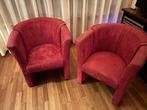 Te koop twee  rode fauteuil, Ophalen, Gebruikt, 75 tot 100 cm, Stof