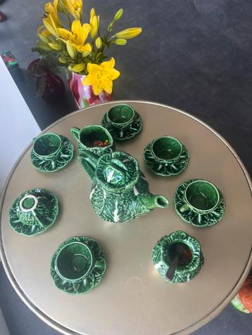 Compleet vintage koolblad koffieservies puntgaaf beschikbaar voor biedingen