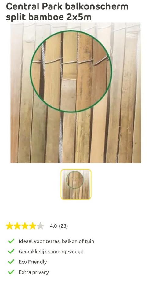 Balkonscherm split bamboe, Tuin en Terras, Tuinschermen, Nieuw, Overige materialen, 200 cm of meer, Ophalen