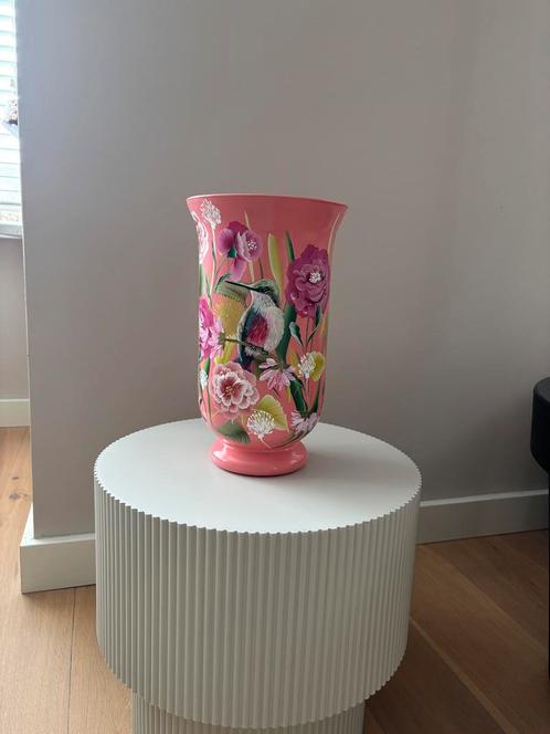 Handbeschilderde vaas “pink”, Huis en Inrichting, Woonaccessoires | Vazen, Nieuw, Overige kleuren, Minder dan 50 cm, Glas, Ophalen of Verzenden