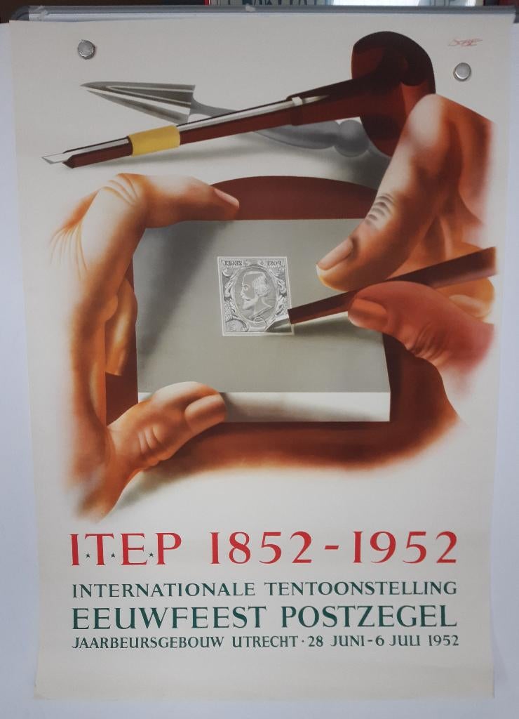 Originele poster ITEP Postzegeltentoonstelling Eppo Doeve, Ophalen of Verzenden, A1 t/m A3, Reclame, Rechthoekig Staand