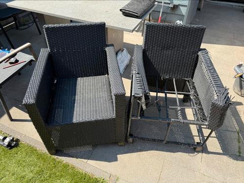 Gratis - 2 wicker tuinstoelen voor DIY Project, Tuin en Terras, Tuinstoelen, Gebruikt, Wicker, Ophalen