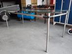 Eettafel staal met glas, Huis en Inrichting, Tafels | Eettafels, Ophalen, Info@tommysmit.nl, Gebruikt, 200 cm of meer