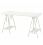 LAGKAPTEN/MITTBACK bureau wit 140x60 cm met lichtbak, Ophalen, Zo goed als nieuw