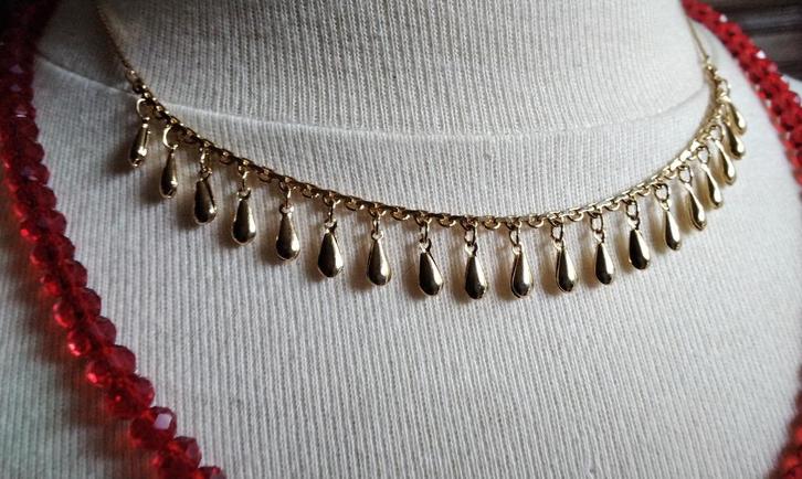 Geel gouden kleurige Ketting MERK COMTESSA, Sieraden, Tassen en Uiterlijk, Kettingen, Nieuw, Overige materialen, Goud, Met hanger