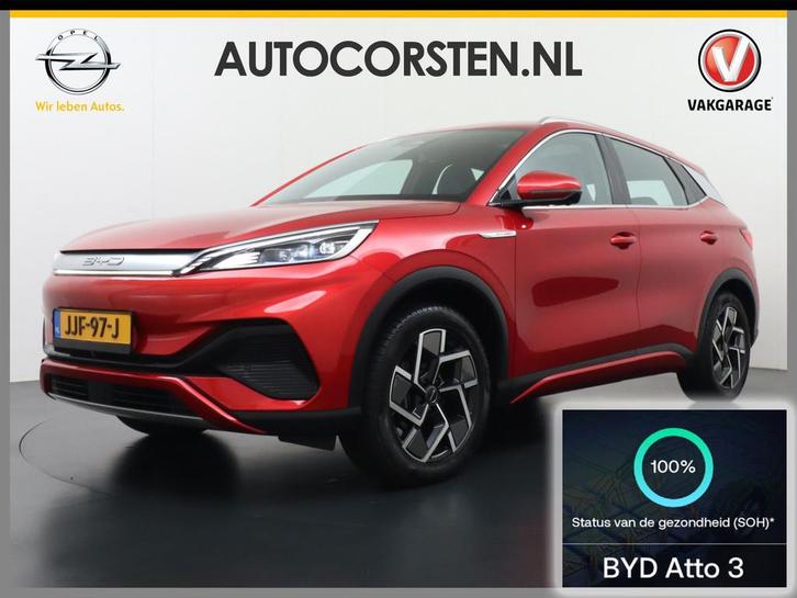 BYD ATTO 3 60kWh Design SOH 100% Panoramadak Leder+Elektr.Ve, Auto's, BYD, Bedrijf, Te koop, ATTO 3, 360° camera, ABS, Achteruitrijcamera