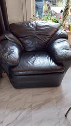 Fauteuil leer stoel, Huis en Inrichting, Fauteuils, Ophalen, Vintage sofa style, Zo goed als nieuw, 100 tot 125 cm