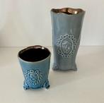 Des Pots vaasjes 2 stuks samen €15, Overige kleuren, Aardewerk of Porselein, Ophalen of Verzenden, Zo goed als nieuw