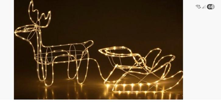 Arreslee met Rendier met ledverlichting 230volt, Diversen, Kerst, Zo goed als nieuw, Ophalen