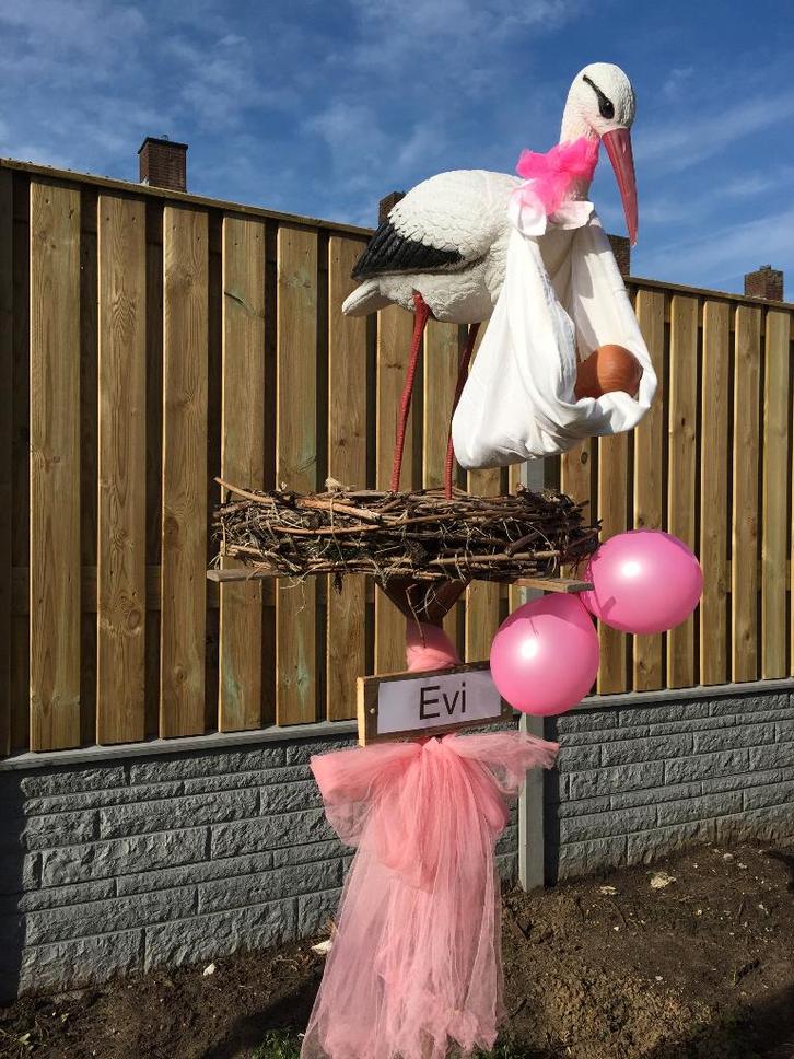 Geboortebord OOIEVAAR op NEST huren huur babyspullen meisje, Kinderen en Baby's, Kraamcadeaus en Geboorteborden, Zo goed als nieuw