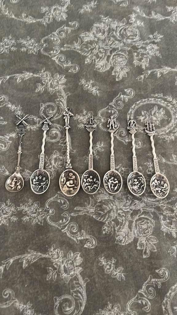 Set verzilverde souvenirlepeltjes Gero 90 Nederlands Thema, Antiek en Kunst, Antiek | Bestek, Ophalen