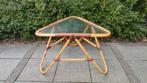 Vintage Rohe Noordwolde tafel rotan vintage tafeltje tafel, Ophalen, Rond, 45 tot 60 cm