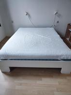 Double bed with Ikea mattress, Ophalen, Gebruikt, Wit, Tweepersoons