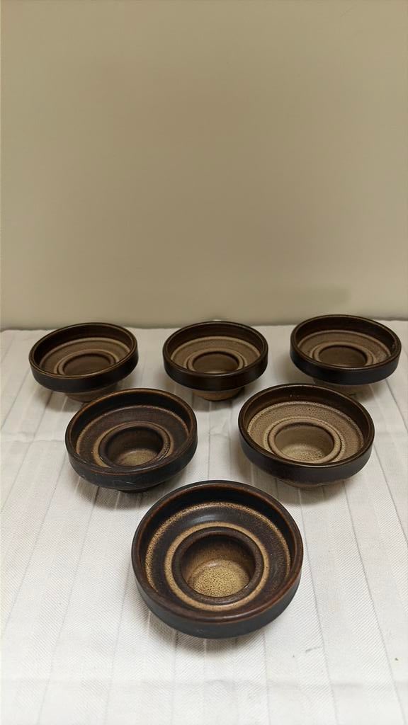 6 eierdopjes servies Blaricum Cor van Tricht Driehoek Huizen, Ophalen of Verzenden