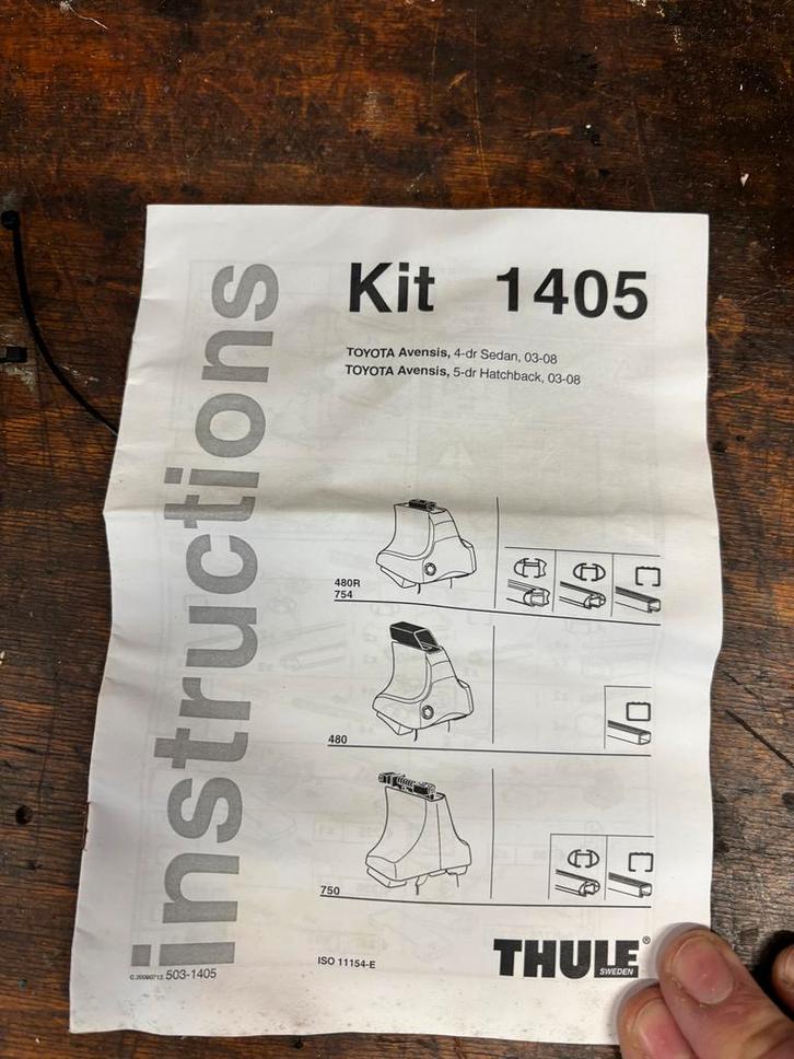 Thule Dakdragers Toyota Avensis 03-08 Kit 1405, Auto diversen, Dakdragers, Gebruikt, Ophalen