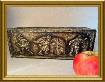 Oud blik met afbeelding bakker: biscuitfabriek Victoria beschikbaar voor biedingen