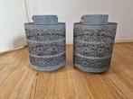 2 grote windlichten, Huis en Inrichting, Woonaccessoires | Kandelaars en Kaarsen, Ophalen, Gebruikt, Bruin, Overige materialen