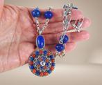 MAGISCH mooie 925 zilver SORINI Lapis Lazuli koraal ketting!, Verzenden, Ssiesvintagesieraden@gmail.com, Zo goed als nieuw, Ssies